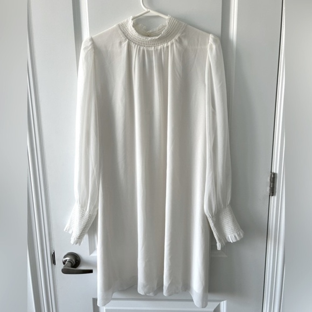 Aritzia Wilfred Valencia Long Sleeve Dress in Light Birch NWT Size L
